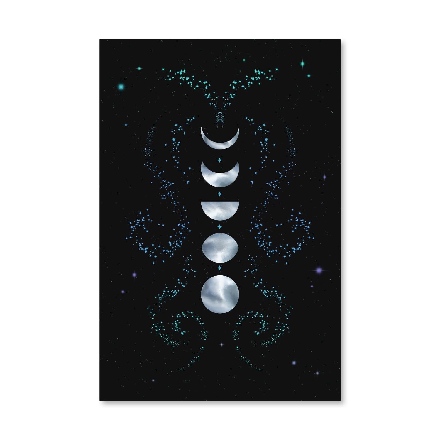 Moon and Stars Canvas Art Clock Canvas