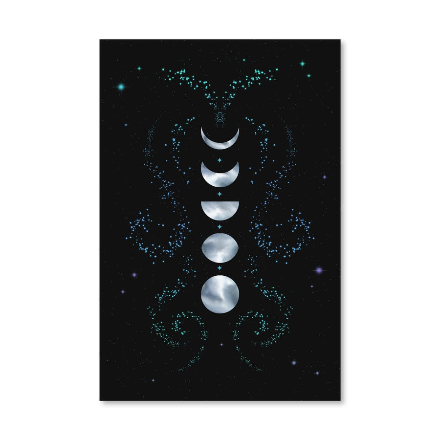 Moon and Stars Canvas Art Clock Canvas