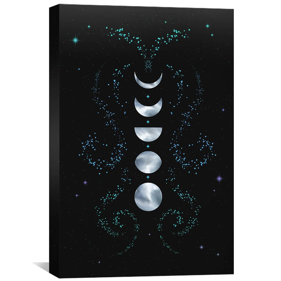 Moon and Stars Canvas Art 30 x 45cm / Unframed Canvas Print Clock Canvas