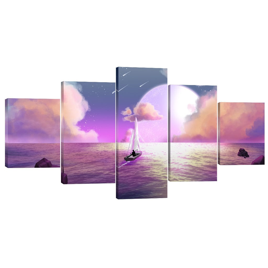 Moonlight Dream Canvas - 5 Panel Art Clock Canvas