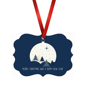 Moonlight Forest Ornament Christmas Ornament Victorian 10.8 x 8cm Clock Canvas