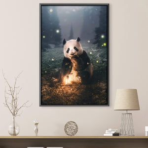 Moonlight Panda Canvas Art Clock Canvas