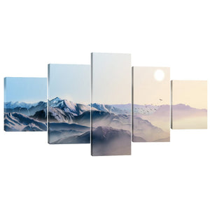 Mountain Horizon Canvas - 5 Panel Art Clock Canvas