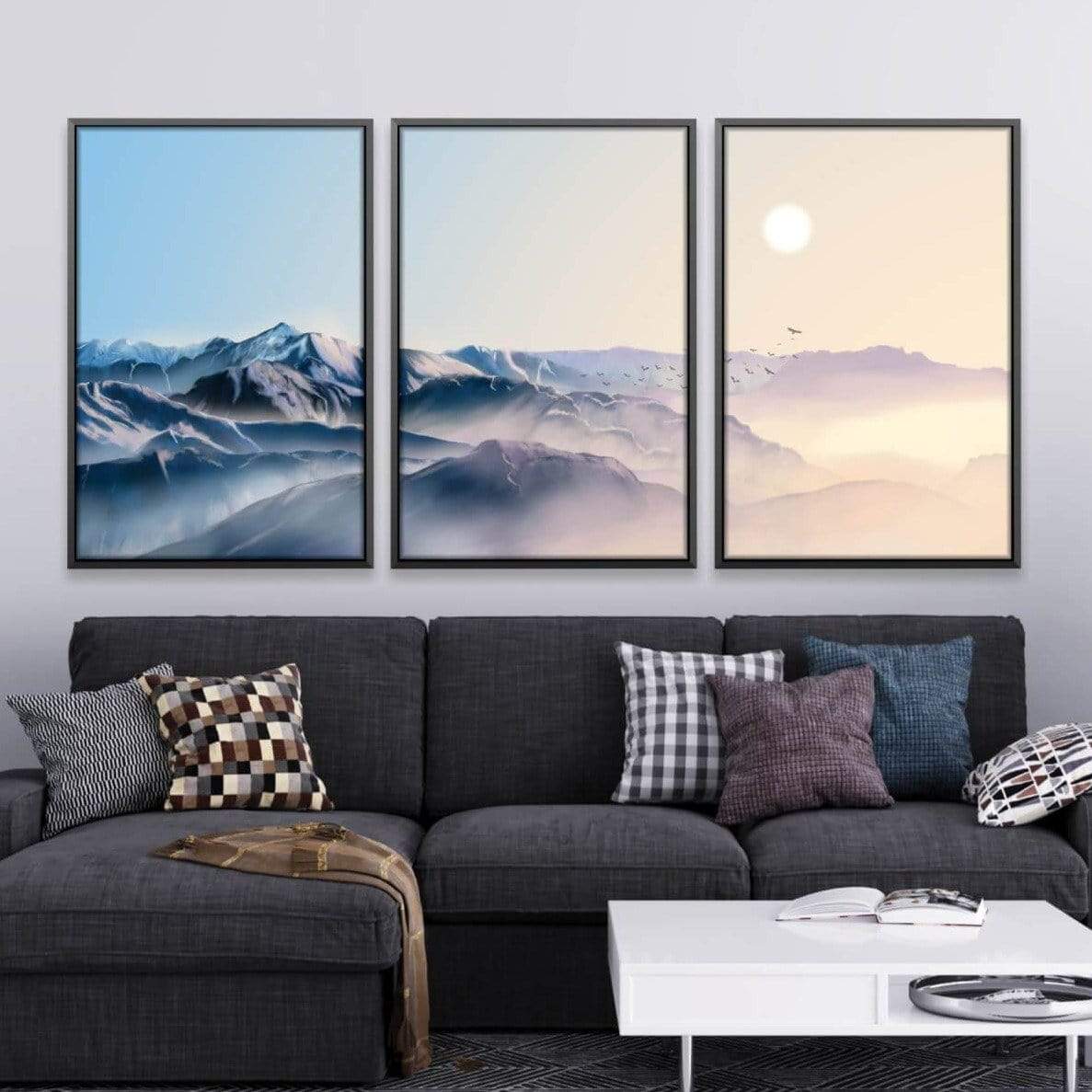 Mountain Horizon Canvas Art Clock Canvas