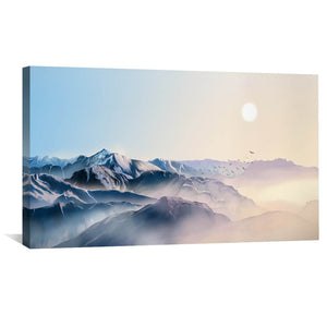 Mountain Horizon Canvas - Single Panel Art 50 x 25cm / Unframed Canvas Print Clock Canvas