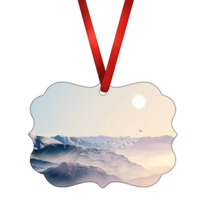 Mountain Horizon Ornament Christmas Ornament Victorian 10.8 x 8cm Clock Canvas