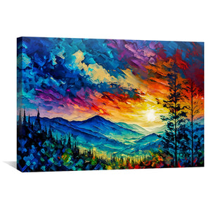 Mountain Landscape Canvas Art Clock Canvas