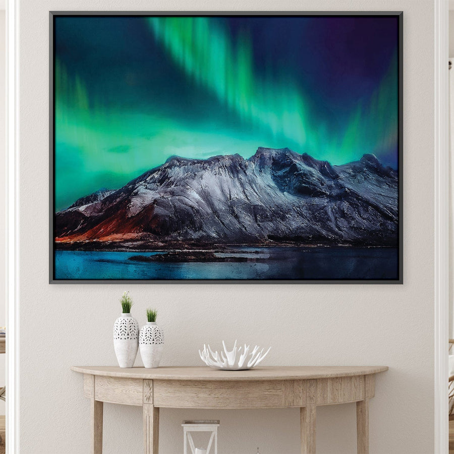 Mountain Lights Canvas Art Clock Canvas