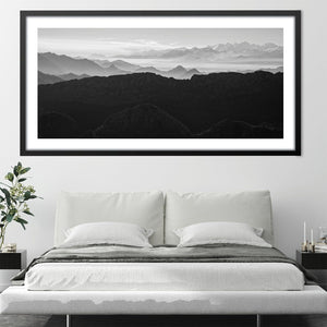Mountain Silhouette Print Art 50 x 25cm / Unframed Print Clock Canvas