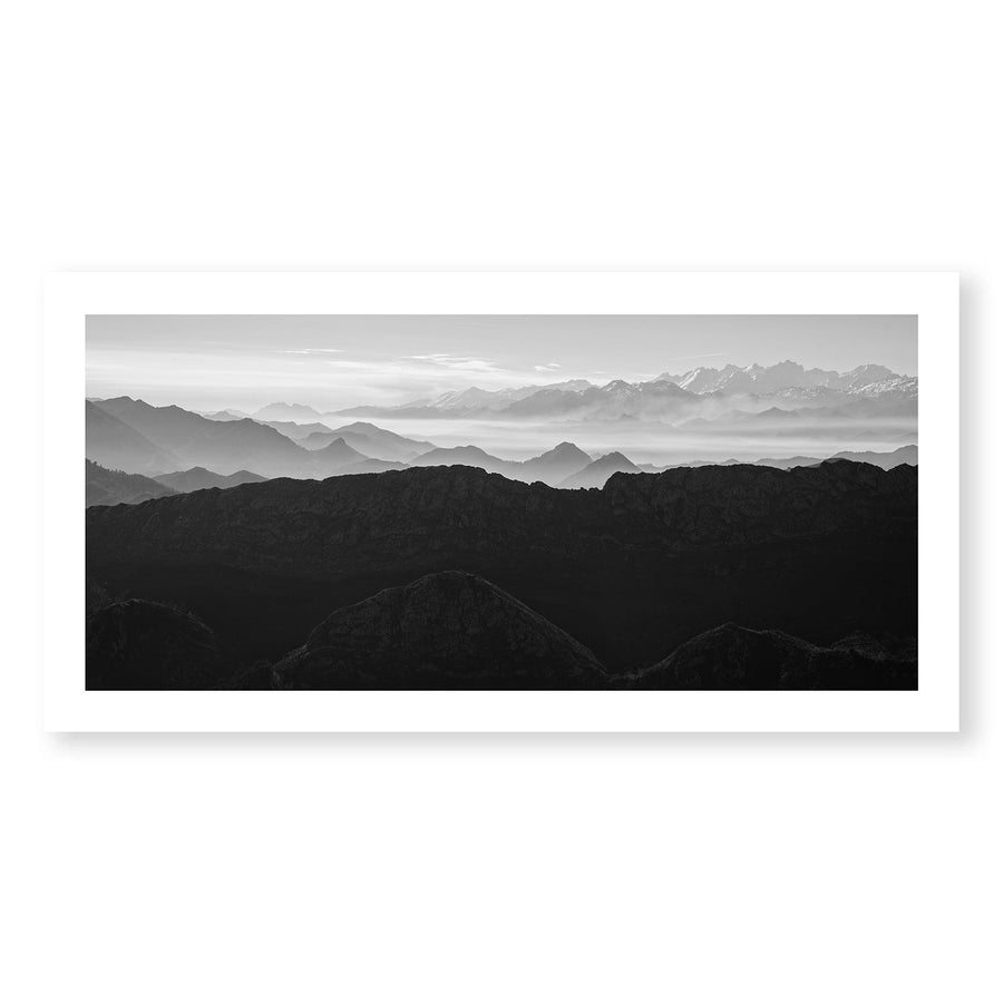 Mountain Silhouette Print Art Clock Canvas