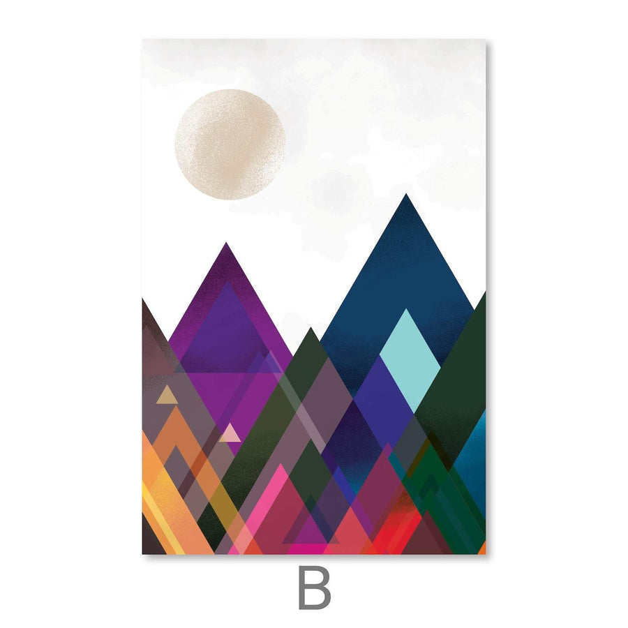 Mountain Spectrum Canvas Art B / 30 x 45cm / Unframed Canvas Print Clock Canvas