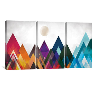 Mountain Spectrum Canvas Art Set of 3 / 30 x 45cm / Unframed Canvas Print Clock Canvas