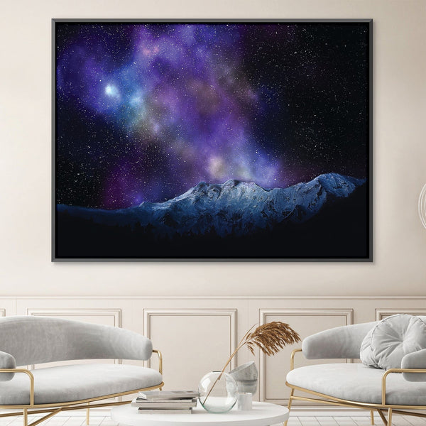 Mountains and Stars Canvas Art Clock Canvas