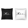 Mr and Mrs Black and White Cushion Cushion Clock Canvas