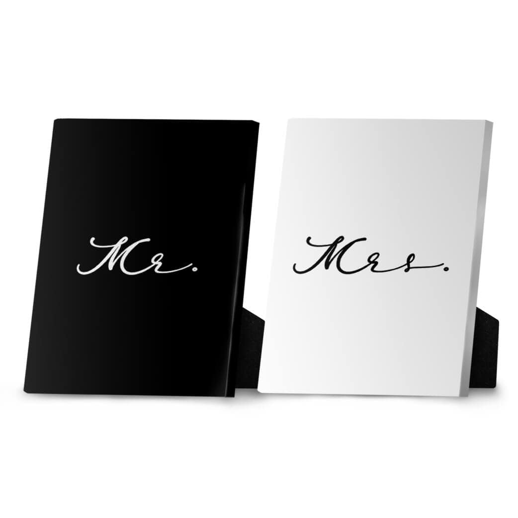 Mr and Mrs Black and White Desktop Canvas product thumbnail