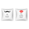 Mr and Mrs Right Cushion Cushion Clock Canvas