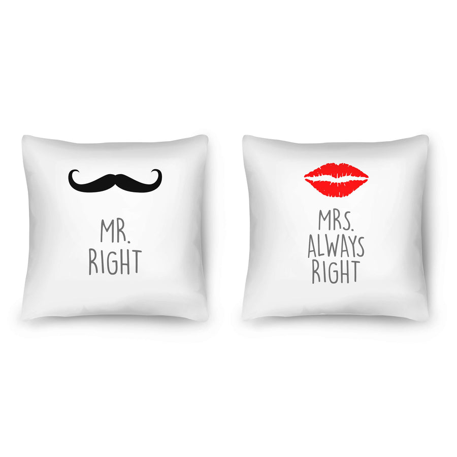 Mr and Mrs Right Cushion Cushion Clock Canvas