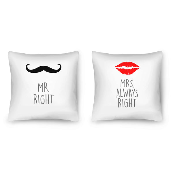 Mr and Mrs Right Cushion Cushion Clock Canvas