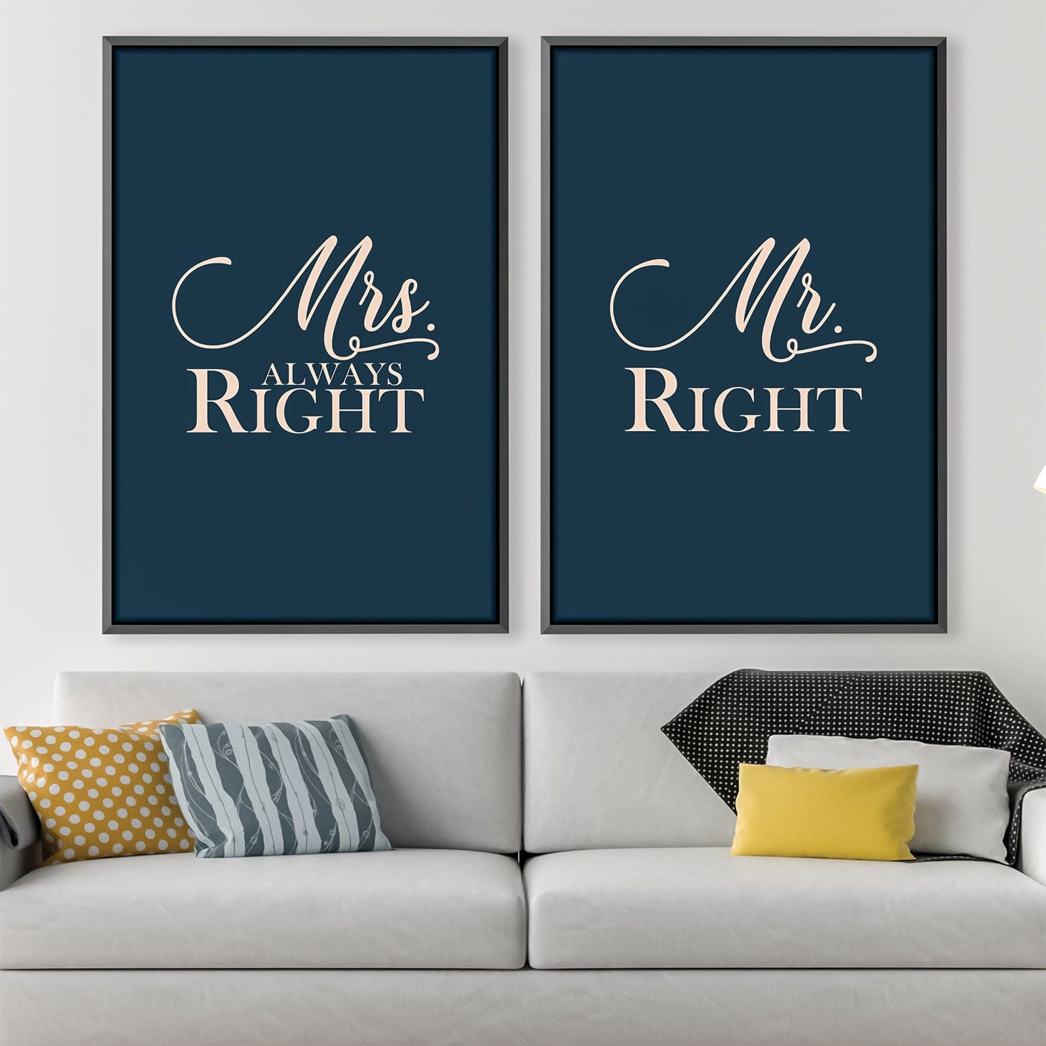 Mr. & Mrs. Right Canvas Set of 2 / 12 x 18in / Canvas product thumbnail
