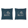 Mr. & Mrs Right Cushion Cushion Clock Canvas