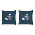 Mr. & Mrs Right Cushion Cushion Clock Canvas