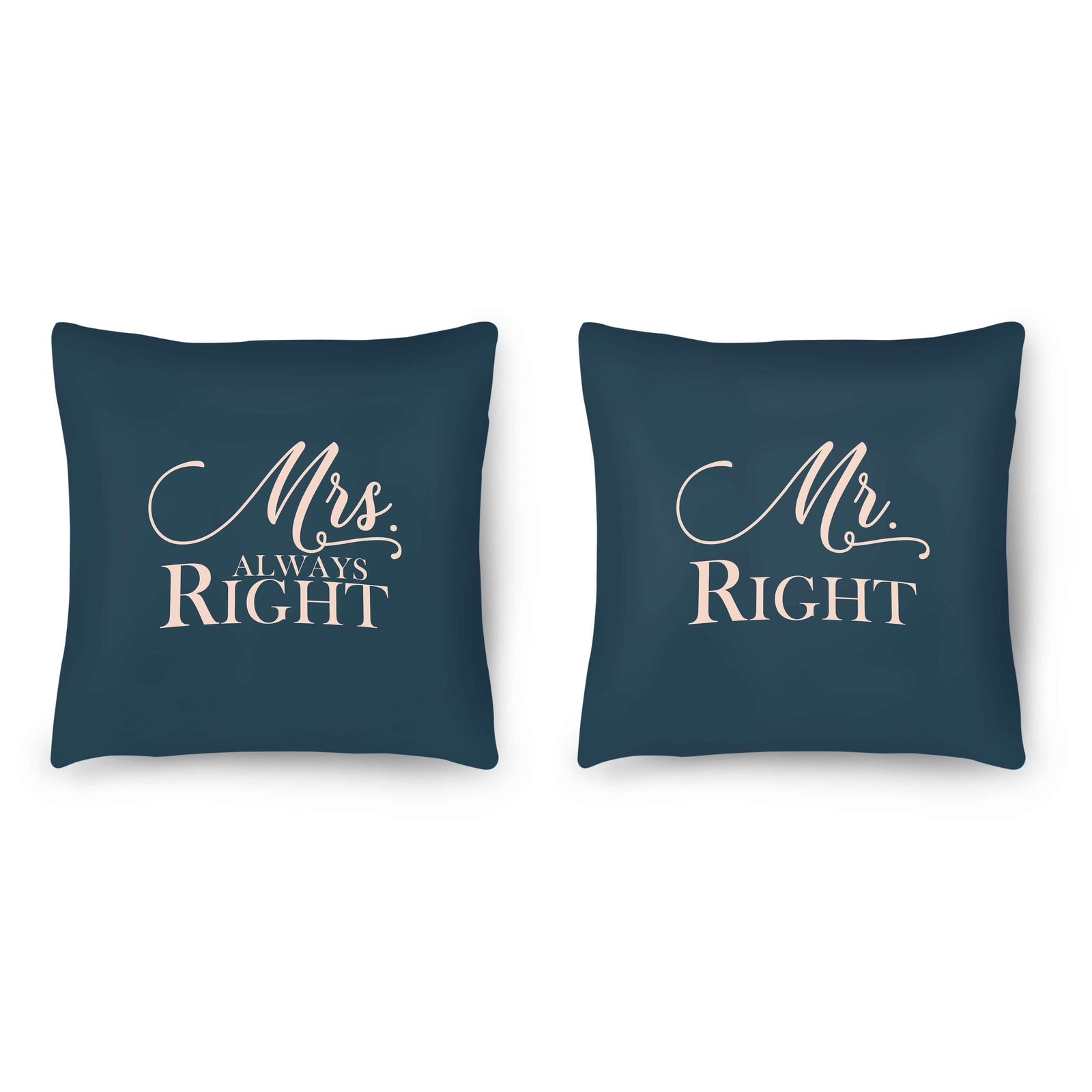Mr. & Mrs Right Cushion Cushion Clock Canvas