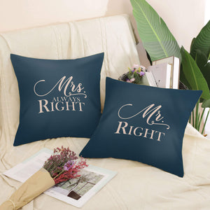 Mr. & Mrs Right Cushion Cushion Clock Canvas