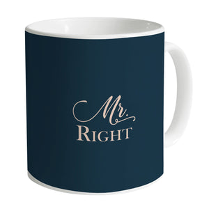Mr. & Mrs Right Mug Mug B / White Clock Canvas