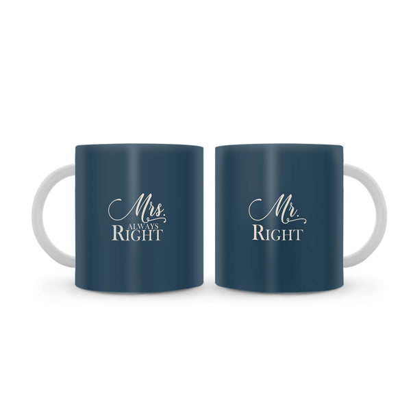 Mr. & Mrs Right Mug Mug Clock Canvas