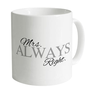 Mrs. Right Mug Mug B / White Clock Canvas