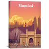 Mumbai Canvas - Studio 324 Art 30 x 45cm / Unframed Canvas Print Clock Canvas