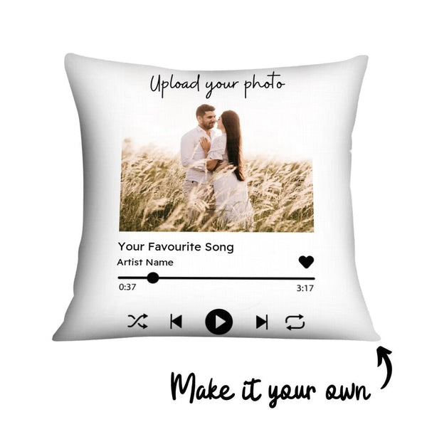 Music Love Cushion Customizer Square Cushion / Polyester Linen / 45 x 45cm Clock Canvas