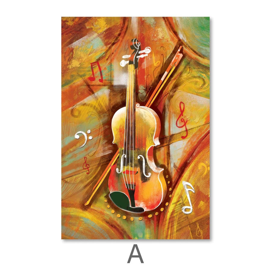 Musical Waves Canvas Art A / 40 x 50cm / Unframed Canvas Print Clock Canvas