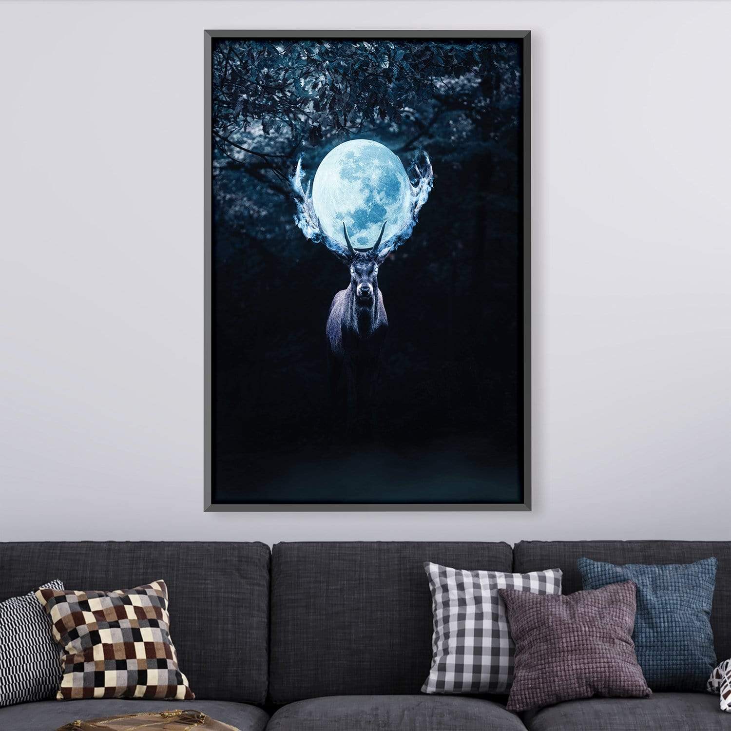 Mysterious Deer in Night Canvas product thumbnail