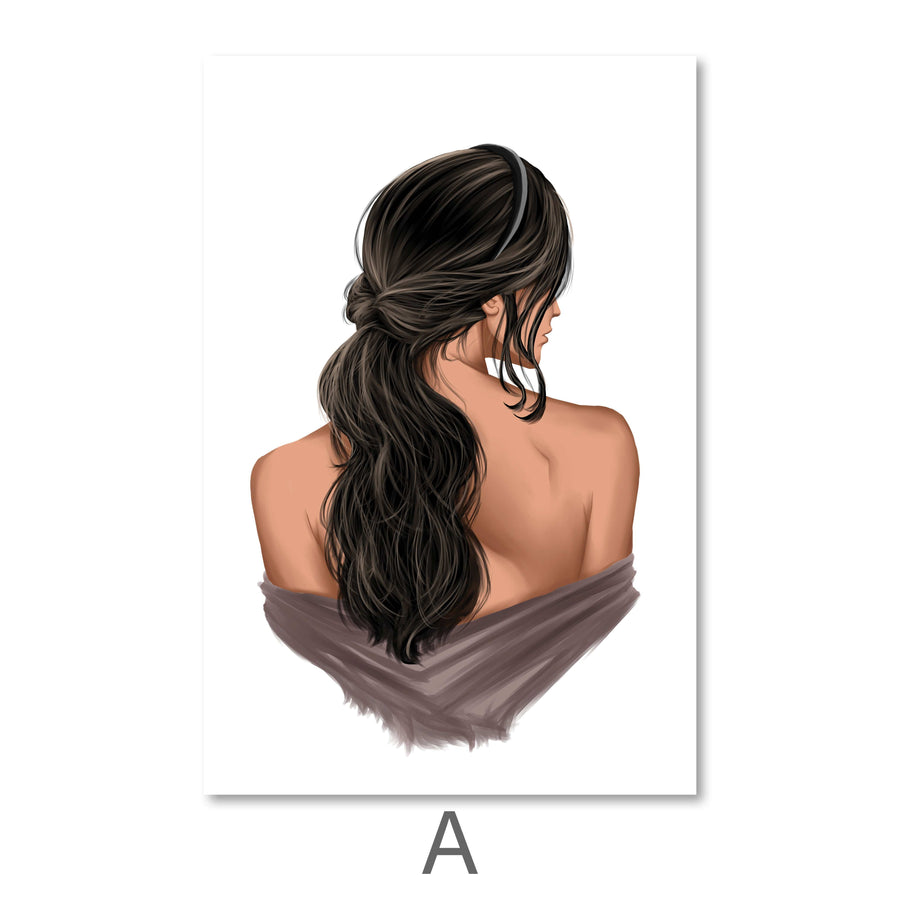 Mysterious Woman Canvas Art A / 40 x 50cm / No Board - Canvas Print Only Clock Canvas