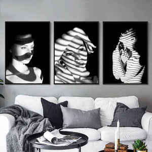Mystery Woman Canvas Art Set of 3 / 40 x 50cm / No Board - Canvas Print Only Clock Canvas