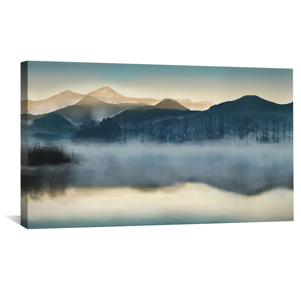 Mystic Waters Canvas Art 50 x 25cm / Unframed Canvas Print Clock Canvas