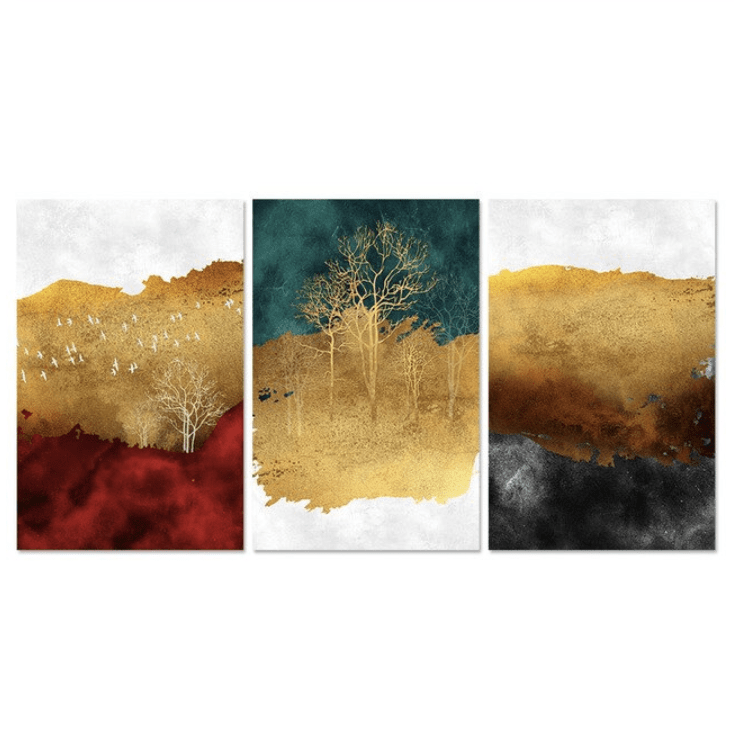 Mystical Forest Canvas Art Set of 3 / 40 x 50cm / No Board - Canvas Print Only Clock Canvas