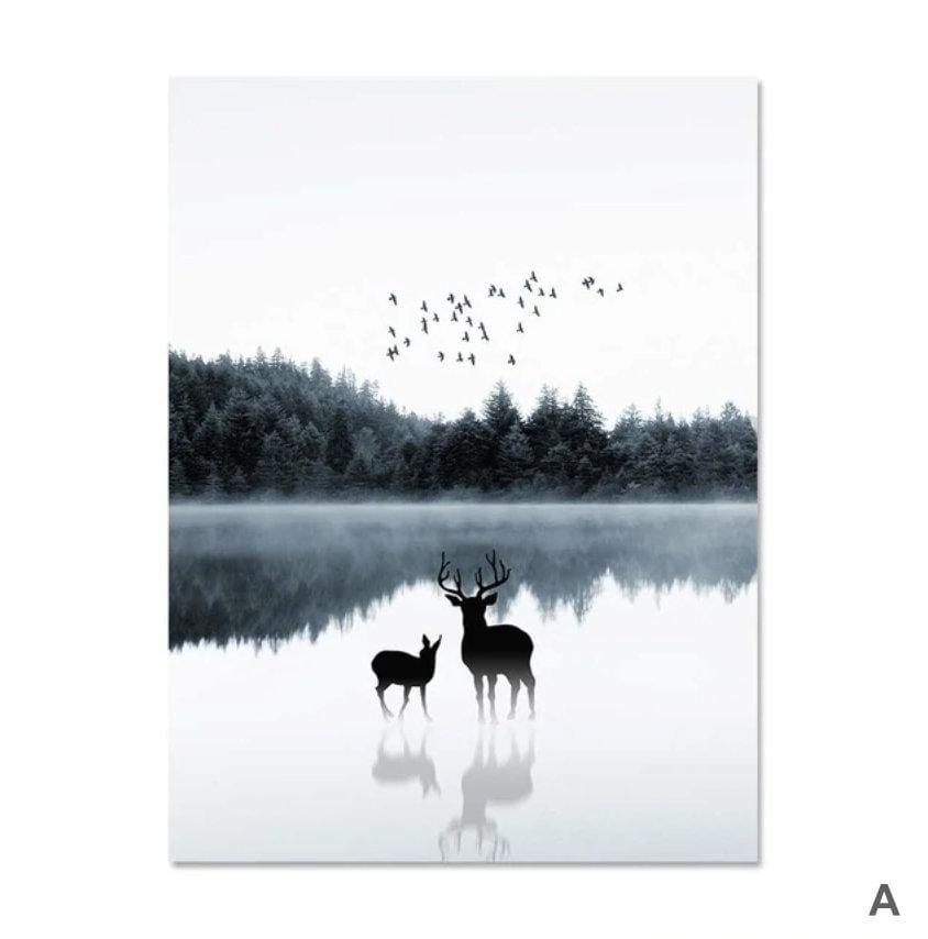 Mystical Lake Canvas Art A / 40 x 50cm / No Board - Canvas Print Only Clock Canvas