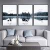 Mystical Lake Canvas Art Set of 3 / 40 x 50cm / No Board - Canvas Print Only Clock Canvas