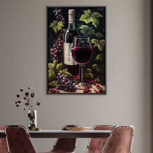 Natural Wine Canvas Art Clock Canvas