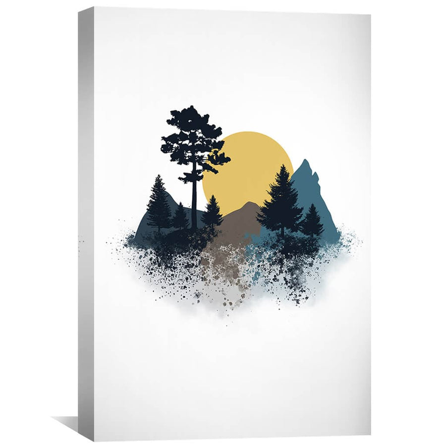 Nature Splatter Canvas Art 30 x 45cm / Unframed Canvas Print Clock Canvas
