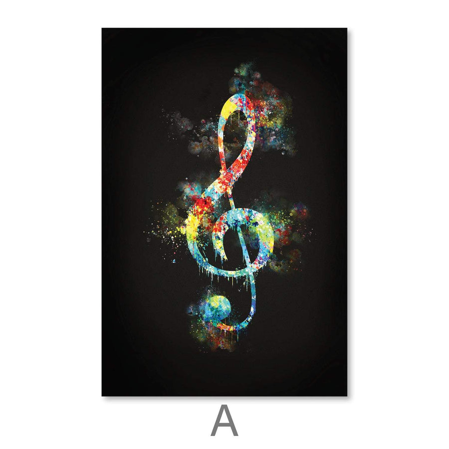 Neon Notes Canvas Art A / 30 x 45cm / Unframed Canvas Print Clock Canvas