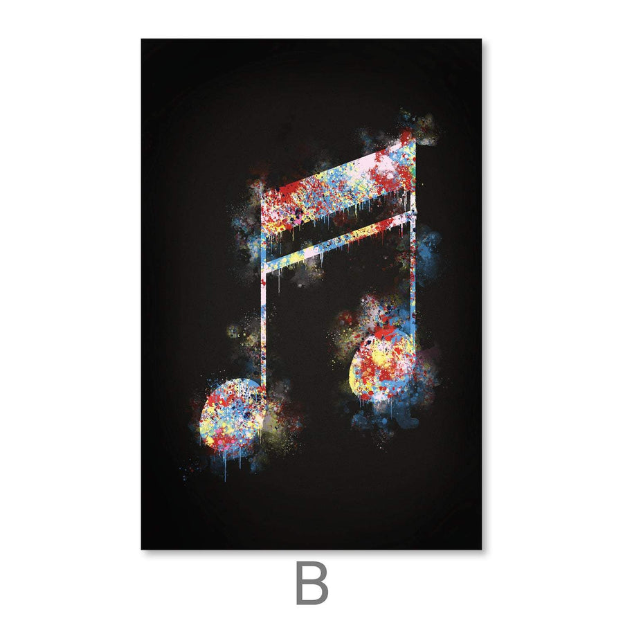 Neon Notes Canvas Art B / 30 x 45cm / Unframed Canvas Print Clock Canvas