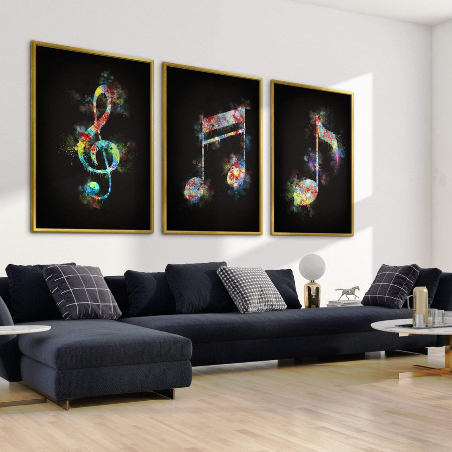 Neon Notes Canvas Art Clock Canvas