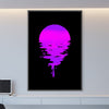 Neon Reflections Canvas Art Clock Canvas