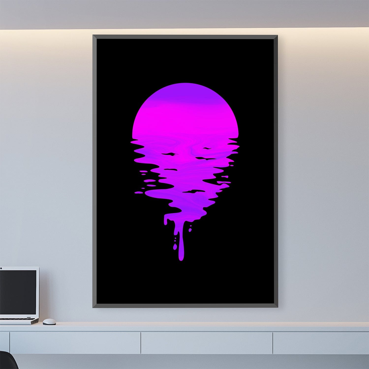Neon Reflections Canvas Art Clock Canvas