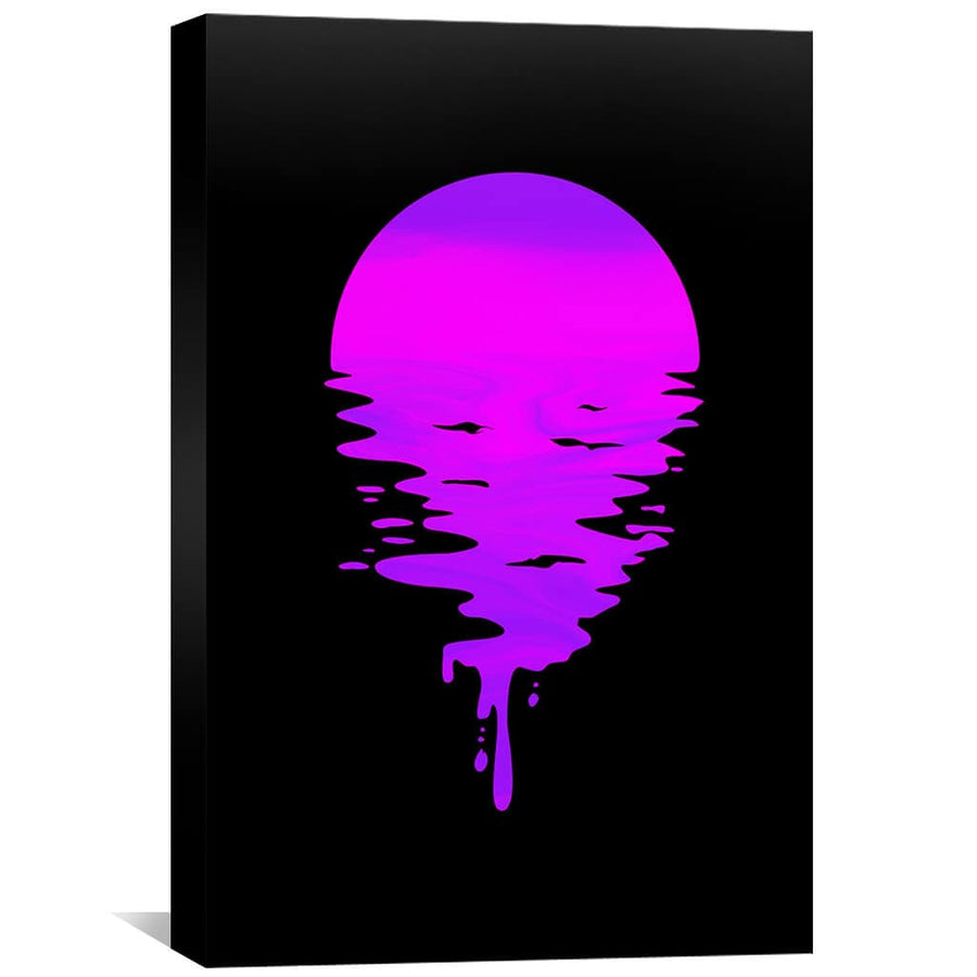 Neon Reflections Canvas Art 30 x 45cm / Unframed Canvas Print Clock Canvas