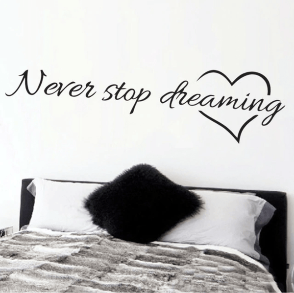 Never Stop Dreaming Wall Sticker Clock Canvas