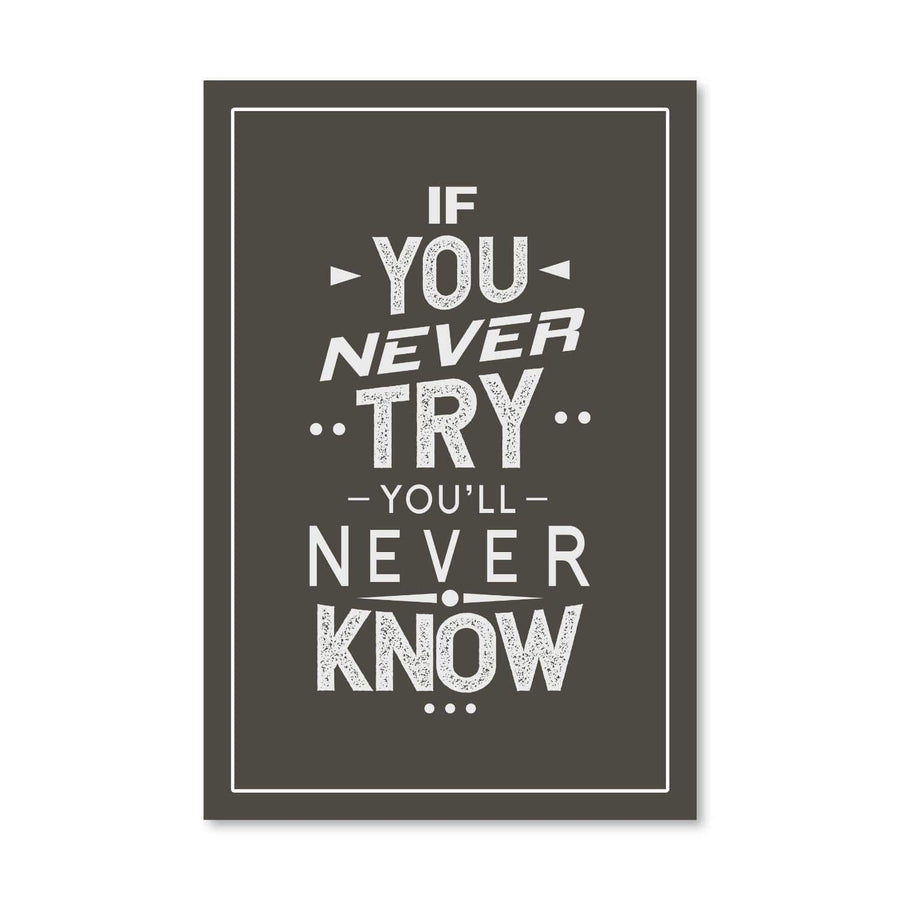 Never Try Never Know Canvas Art Clock Canvas